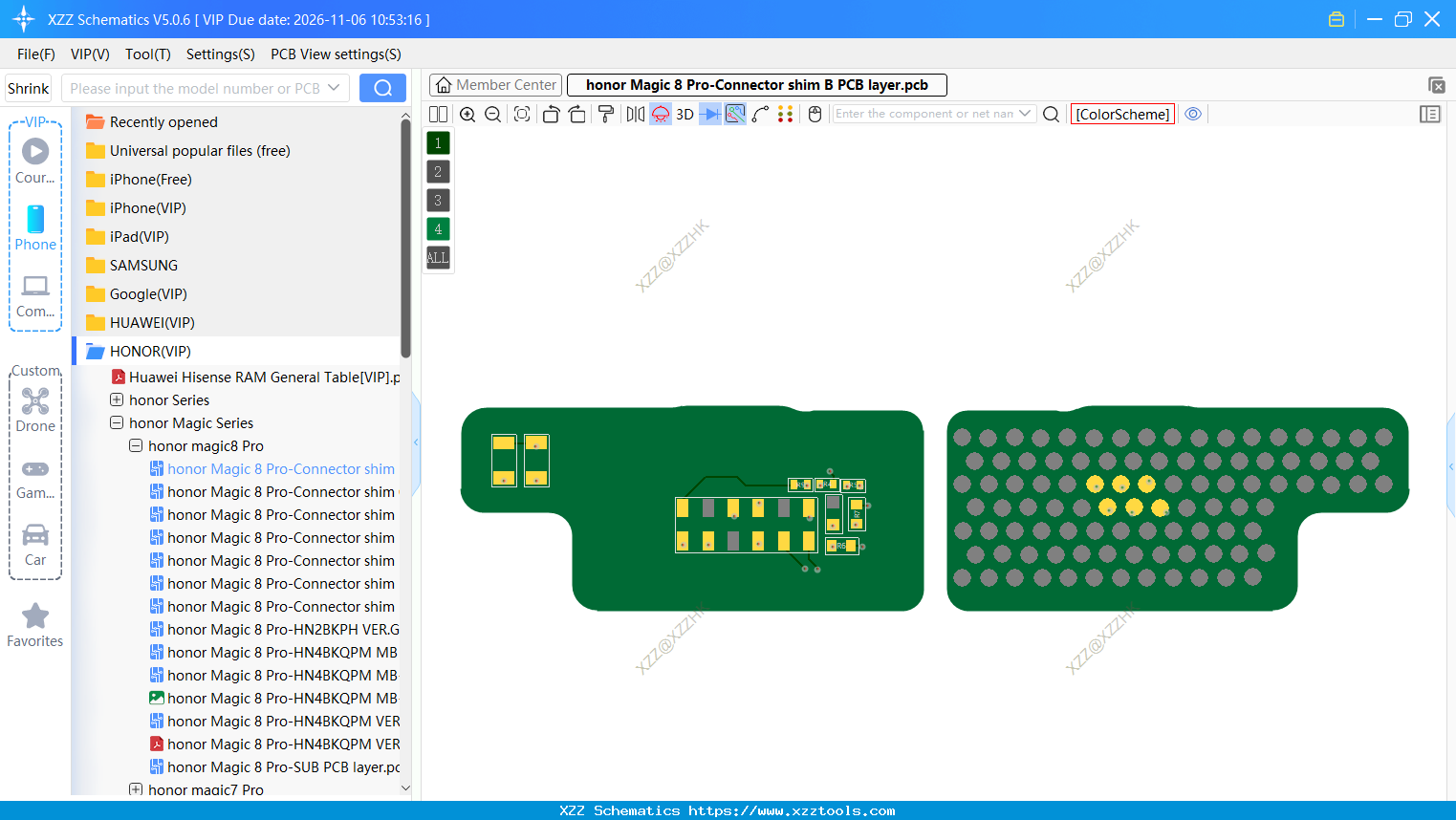 Honor Magic 8 Pro-Connector Shim B PCB Layer